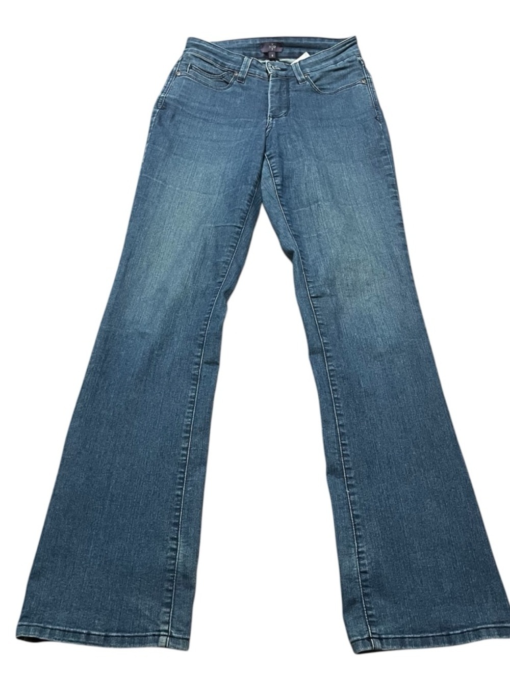 NYDJ Women's Blue Flared Jeans “Mini Boot” Size 0 Country Western Boot Cut Wide